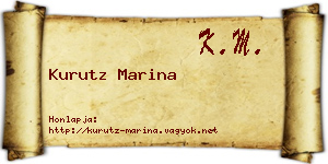 Kurutz Marina névjegykártya